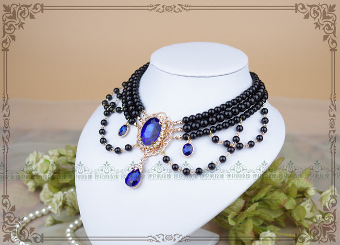 Lolita Pearl Necklace, Gemstone Pendant and Matching Ring Collection - image 16
