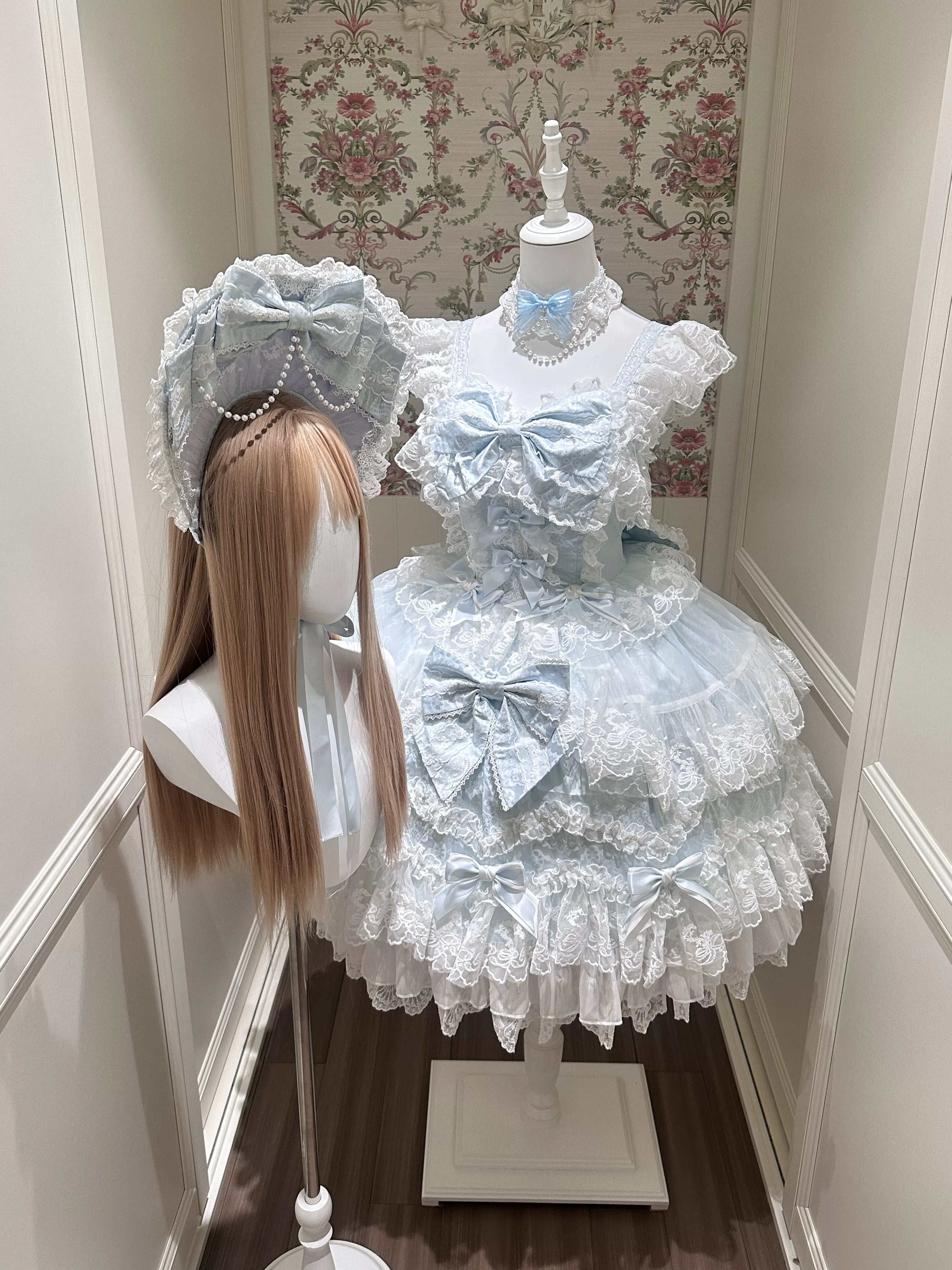Sakura Blossom Dream - Dreamy Sweet Lolita JSK Dress, Abundant Lace & Bows - image 23