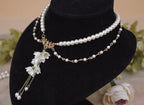 Lily Miss - Elegant Lolita Pearl Necklace and Earrings Set - image 3