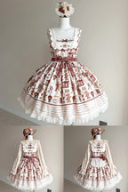 Teddy Bear Daily News Sweet Vintage Lolita Dress JSK and OP Series and Accessories - image 8