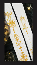 Elegant Lolita Gold Foil Printed Tights - image 25