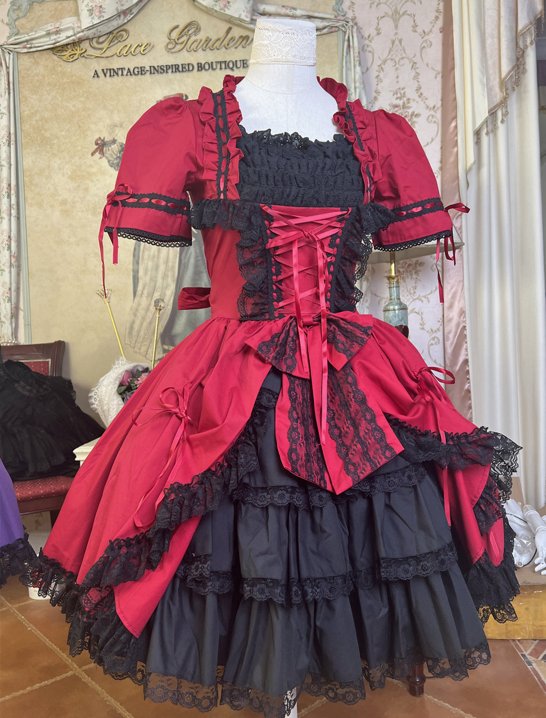 Miss Rella - Old School Lolita OP Dress, Front Opening - image 3