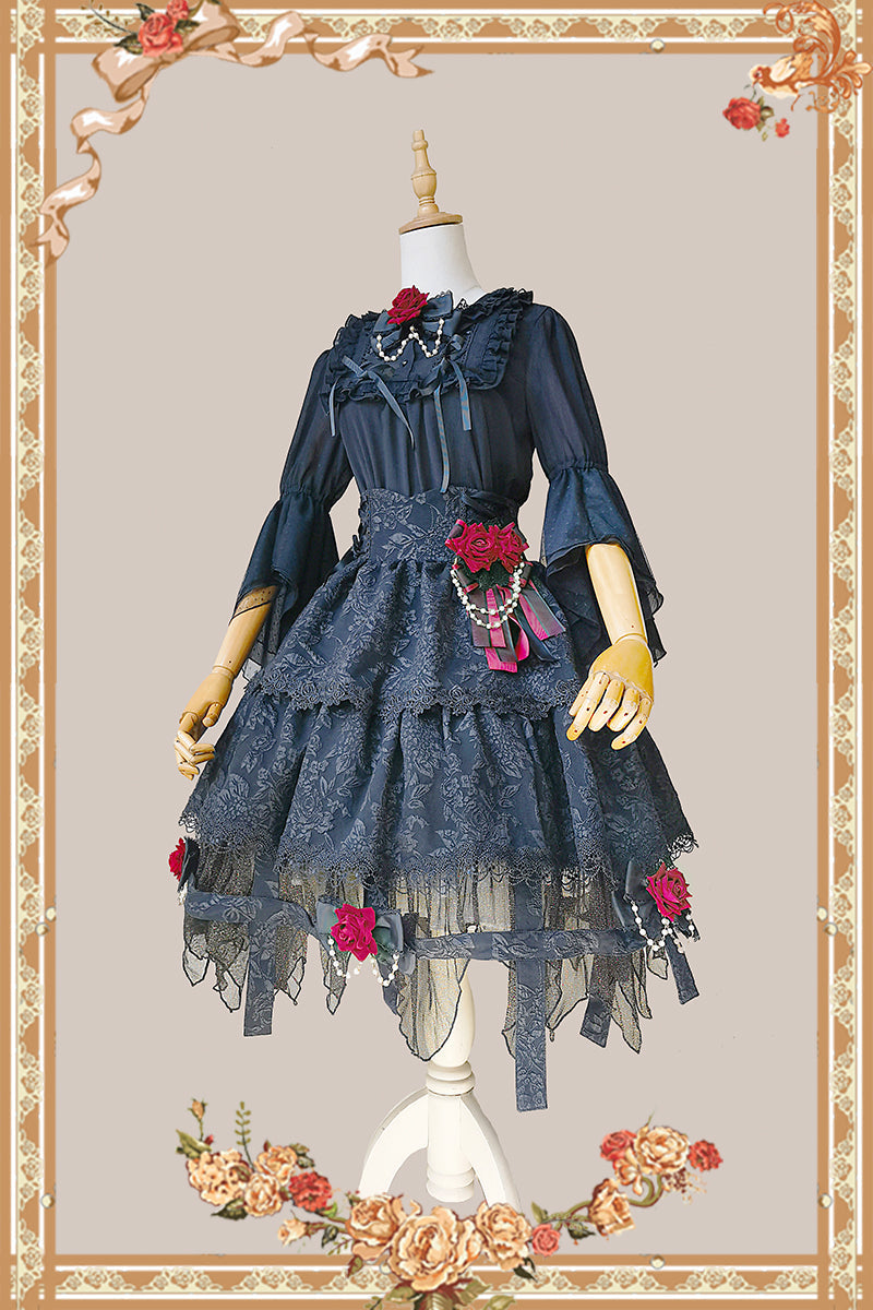 Witch's Apprentice - Gothic Lolita Split Type Black Suit - image 3