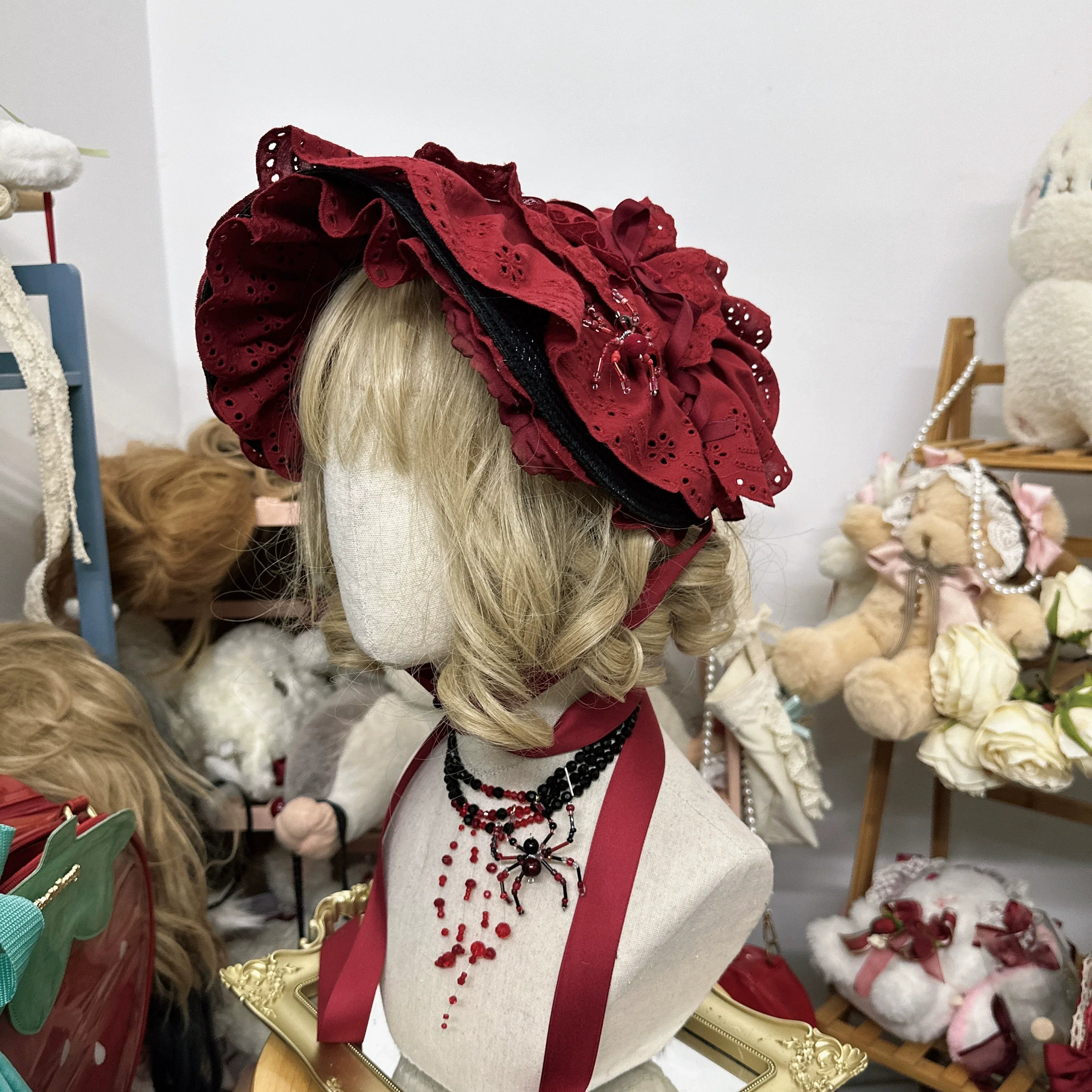 Gothic Lolita Bonnet Pure Cotton Hat Collection - image 1