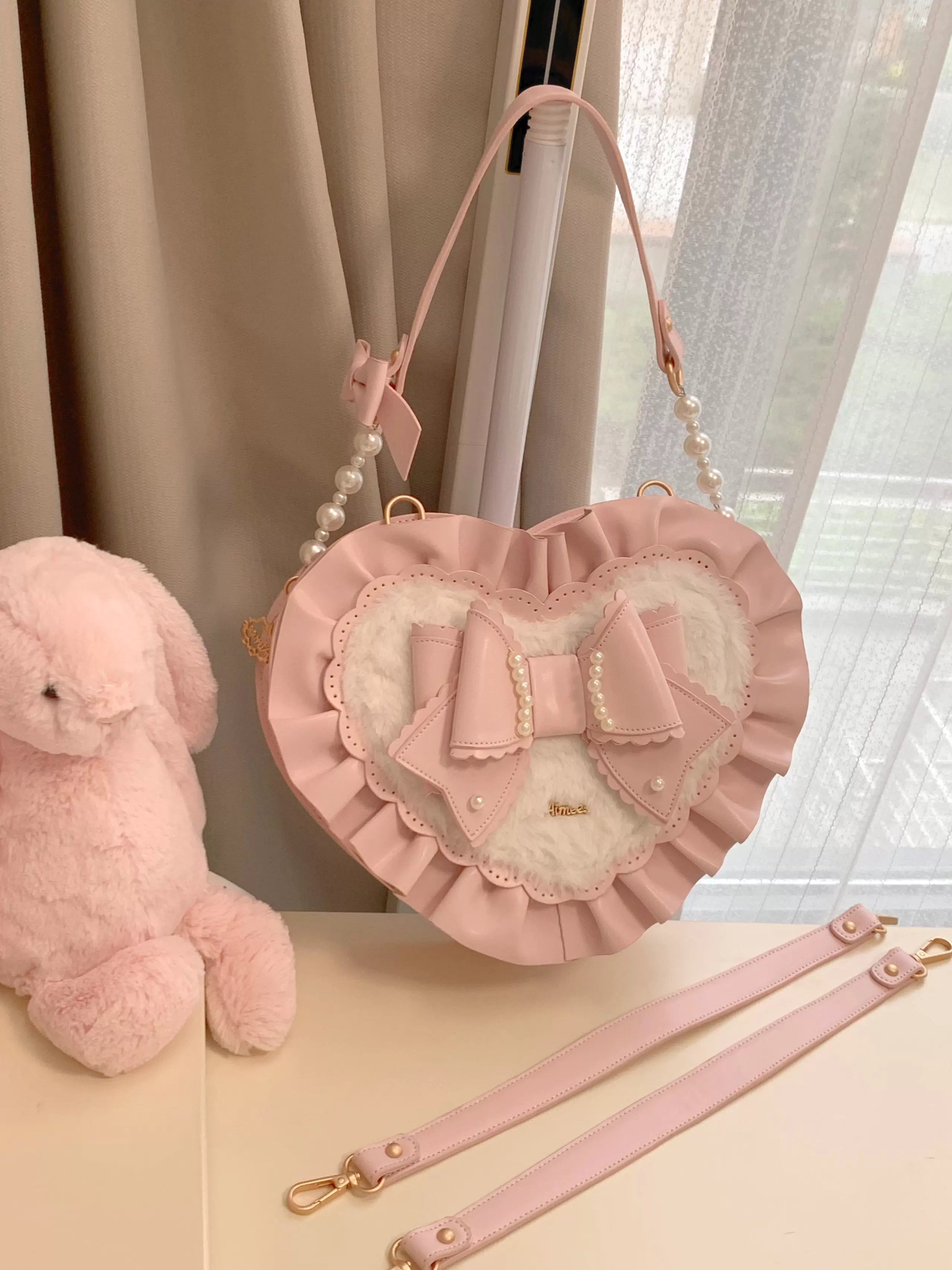 Small Gift Box - Sweet Lolita Heart Handbag, Bow Accent - image 2