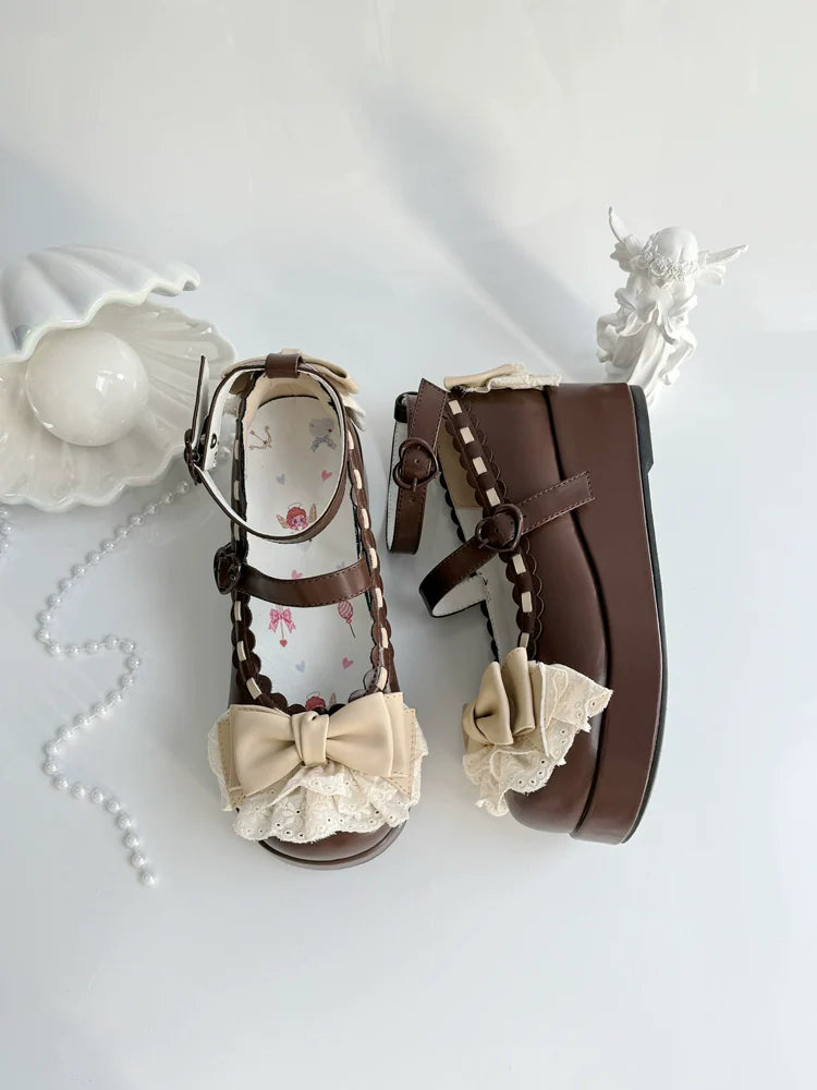 Milky Puff - Sweet Lolita Heels Shoes, Round Toe With Petite Wedge - image 39
