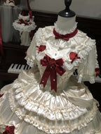 Paria Cream Strawberry Satin Lolita OP Dress and Accessories - image 9