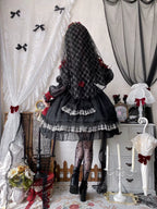 Night of Berea Gothic Lolita OP Dress in Black and Red - image 17