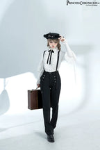 Xuan Yin - Vintage Ouji Lolita White Shirt & Black Pants - image 2