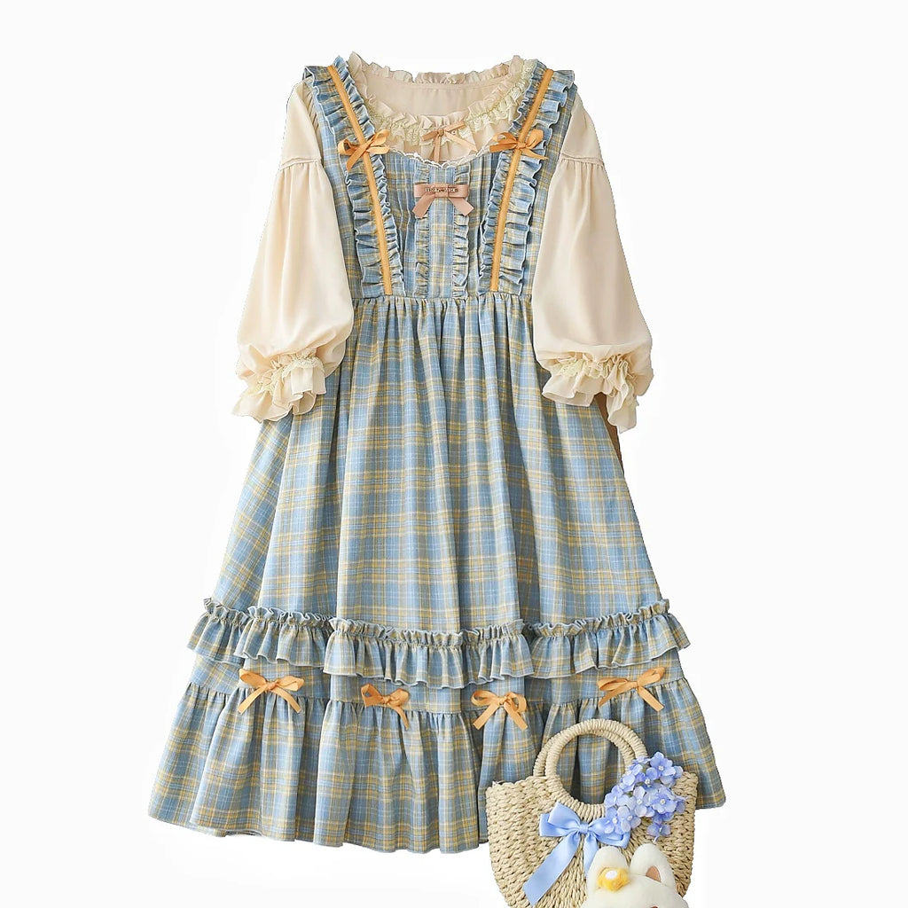 Green Fairy Tales Classic Plaid Plus Size Lolita JSK Dress - image 12