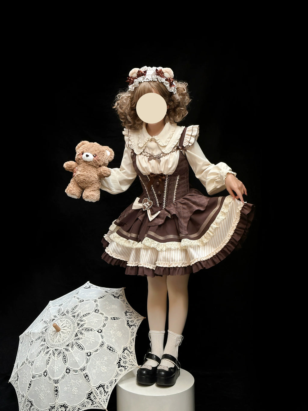 Thin Choco - Sweet Lolita Petite JSK Puffy Mini Dress KC - image 20