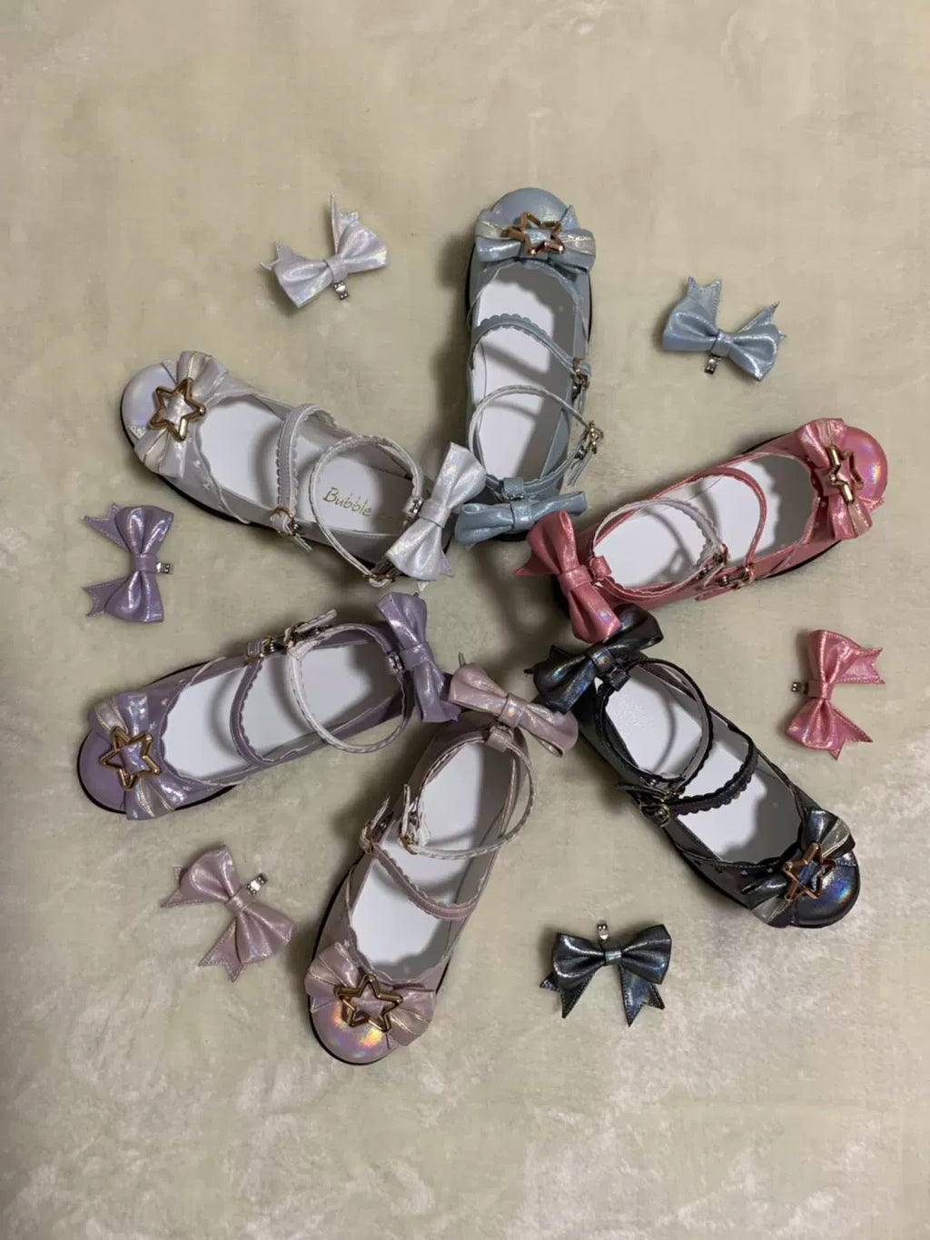 Dreamy Starry - Sweet Lolita Shoes Low Heel Bow Shoes - image 1