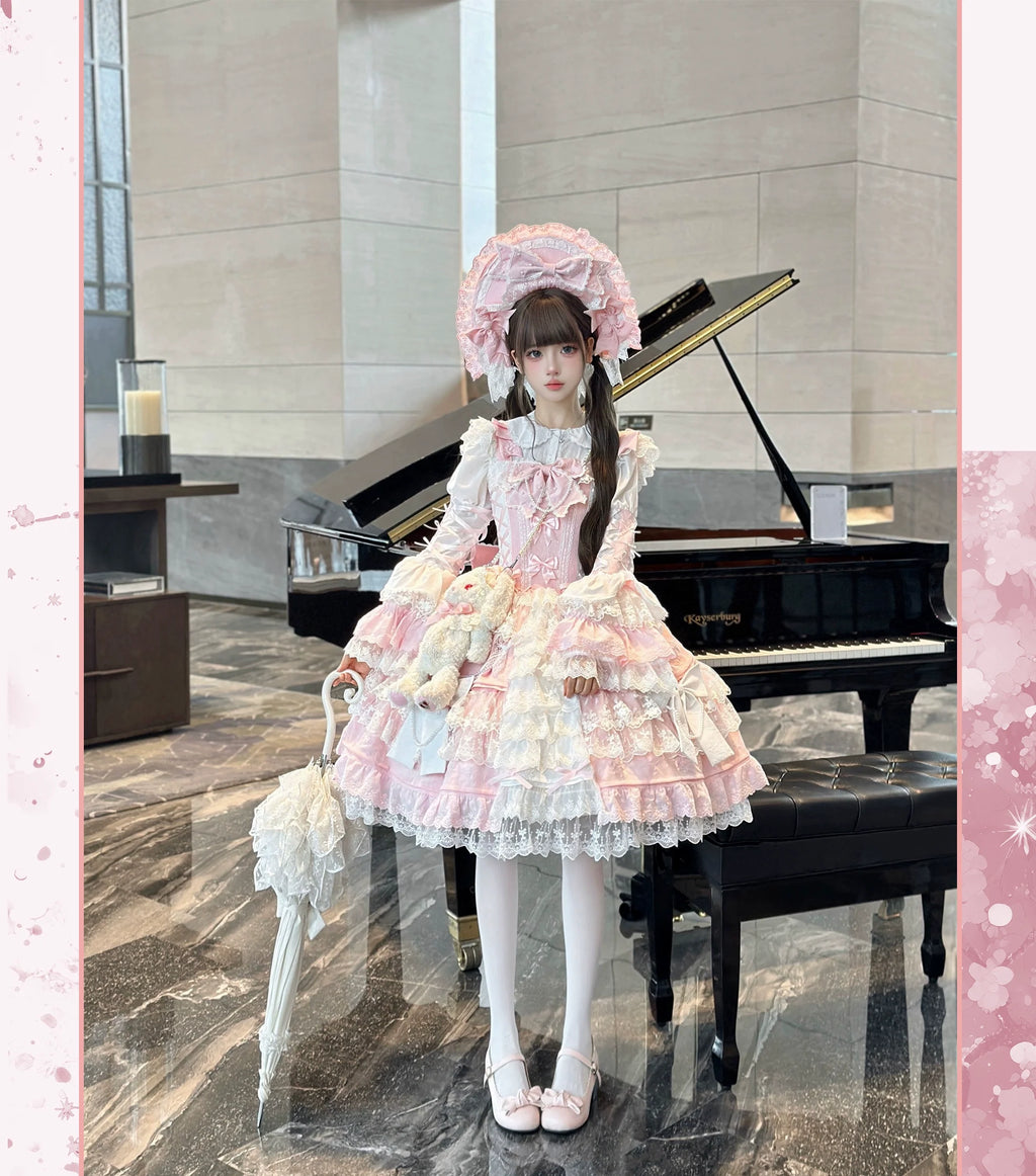 Sakura Love - Gorgeous Doll-like Lolita Dress Suit, Tiered Skirt - image 12