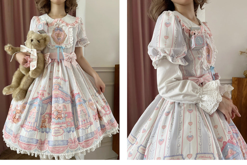 Barbie Bear - Sweet Lolita Bear Print JSK and OP and Accessories - image 12