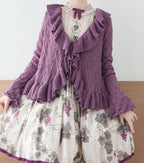 Sunset Bouquet - Elegant Lolita Cardigan, Flounce Hem - image 2