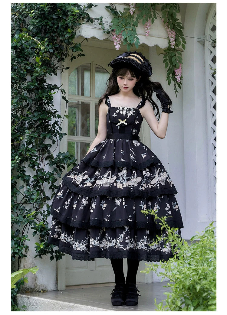 Letter and Poetry - Classic Lolita JSK Suit Four-tiered Twins Dress - image 8