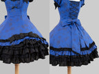 Bliss Bouquet - Cotton Old School Lolita Dress, Rose Print and Layered Hem and Accessories - image 20