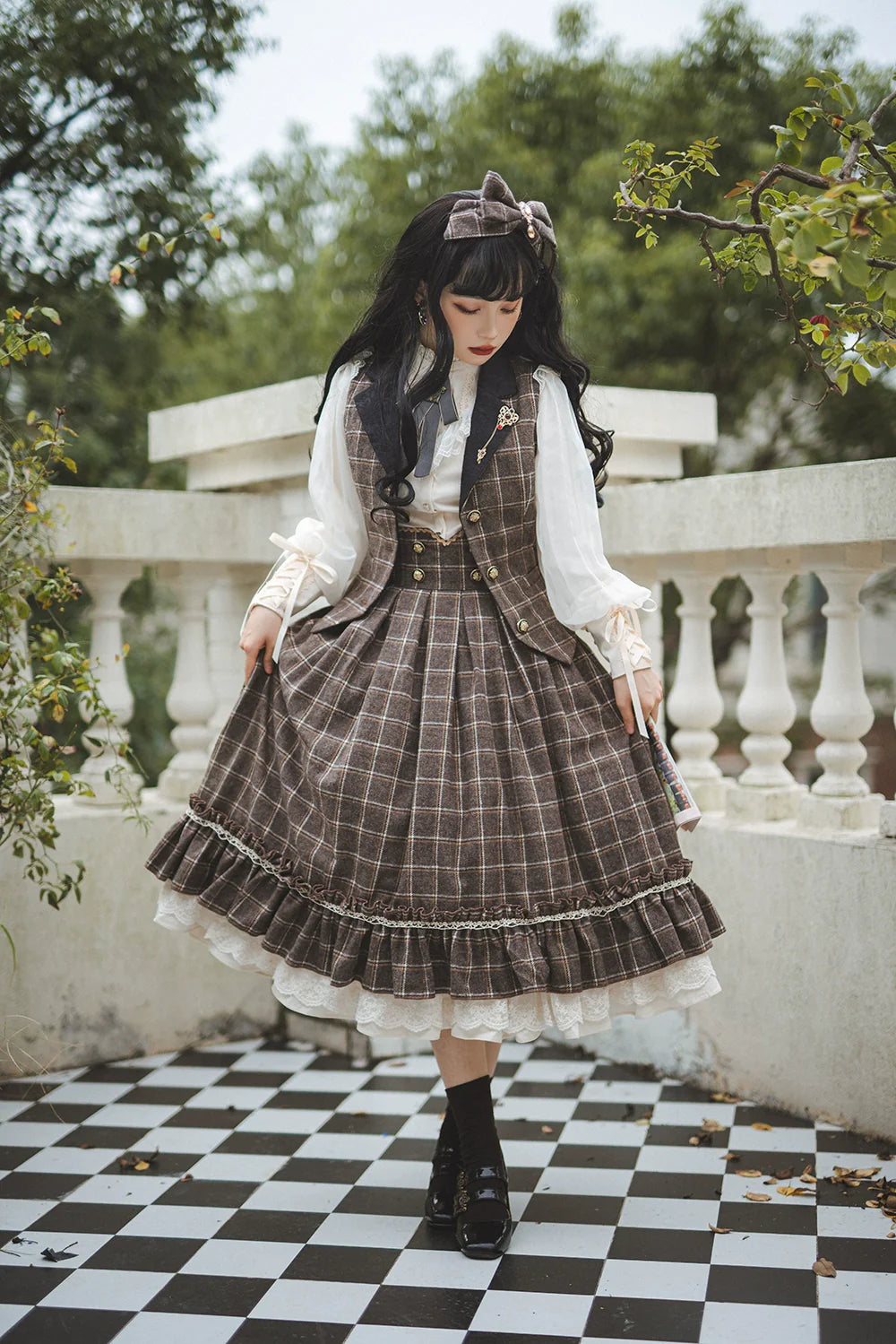 Rose - Elegant Lolita Fishbone Grid Skirt Customized - image 39