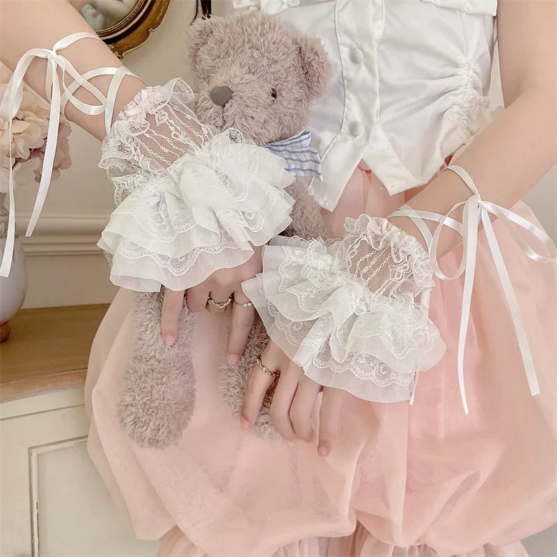 Sweet Lolita Cuffs Ballet Lace Breathable Straps Sleeves - image 2