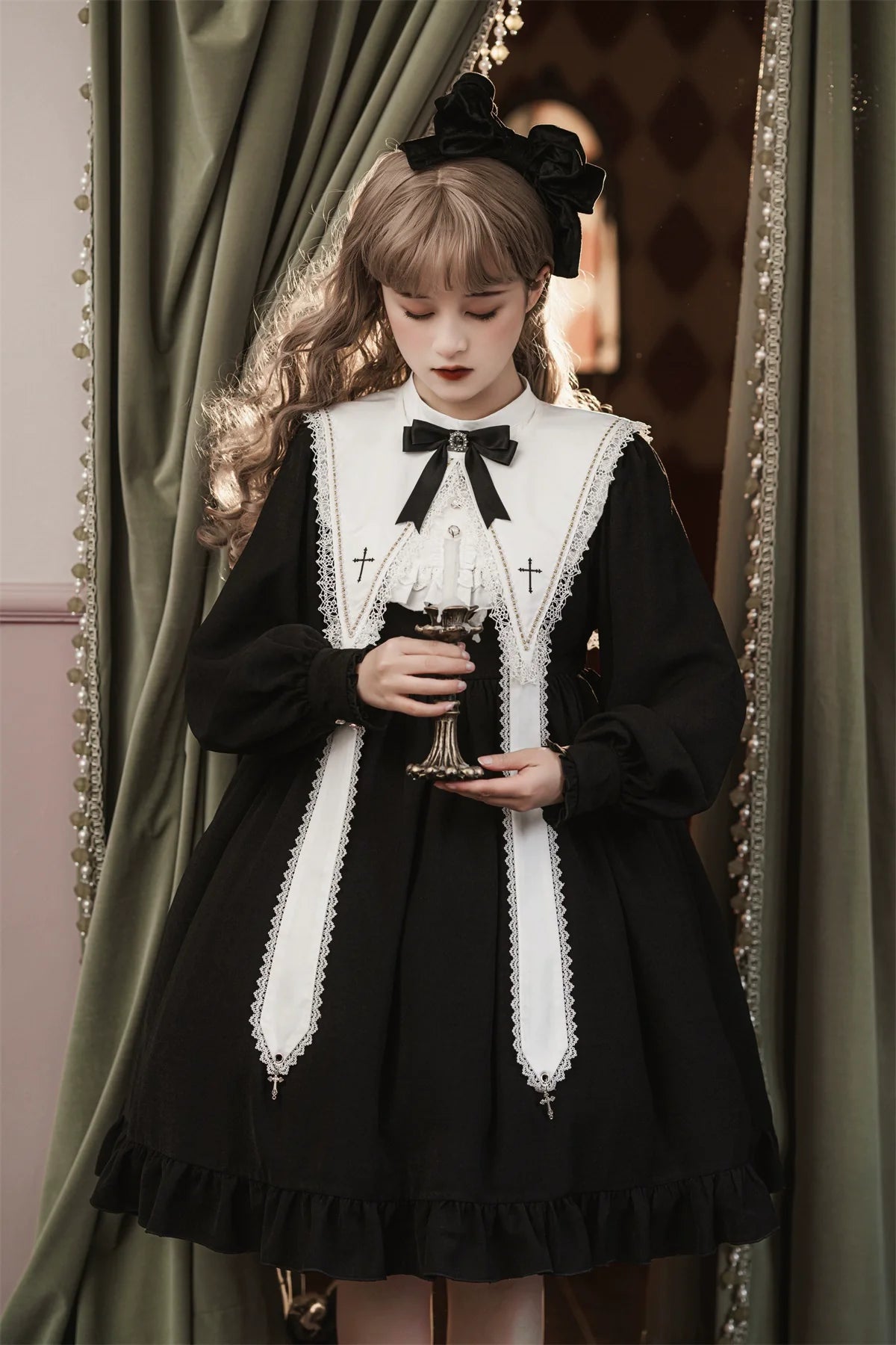 Black Nun - Gothic Lolita OP Dress - image 1