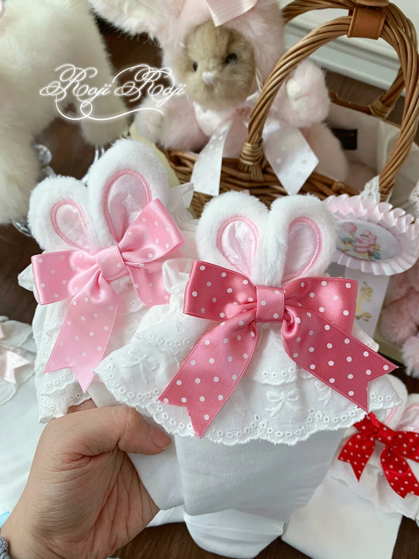 Bunny Ears Polka Dot Sweet Lolita Mid-Calf Socks - image 8