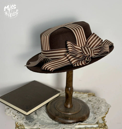 Classical Chocolate - Lolita Bowler Hats, BNT, Berets, Jabot and Brooches - image 5