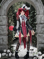 Gothic Lolita Jacquard Dress with Pointed Tail Hem and Accessories - image 2