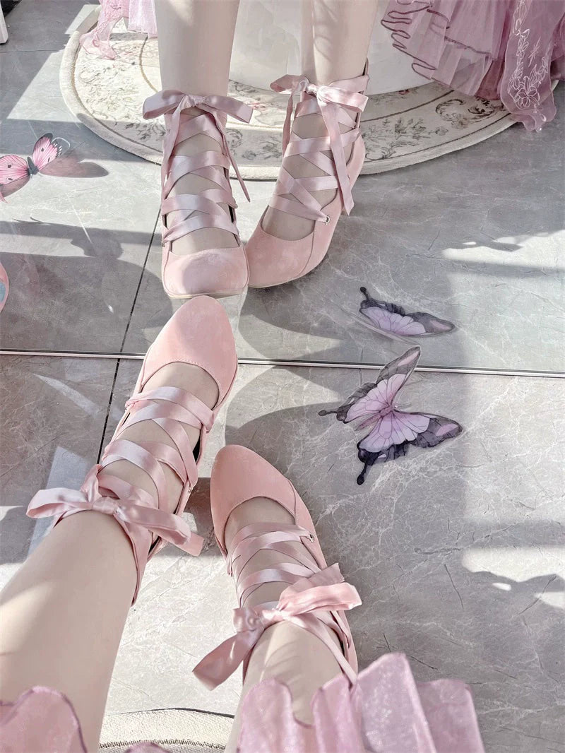 Forbidden Dance Velvet Lolita Shoes with Lace-Up Straps - image 27