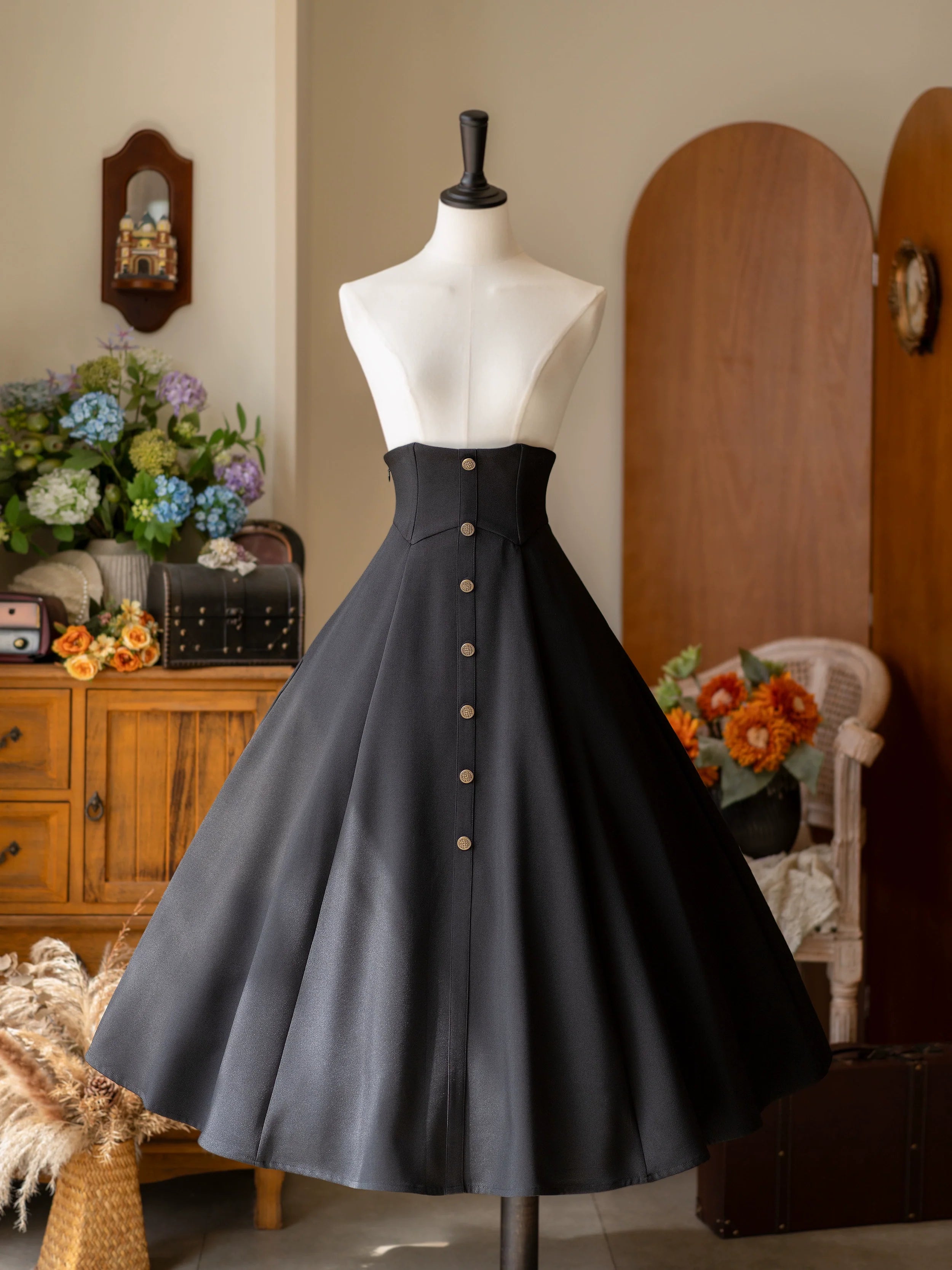 Forest Revelation - Classic Lolita Fishbone Long Skirt, Side Pockets - image 4