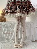 Kawaii Velvet Print Lolita Pantyhose - image 1
