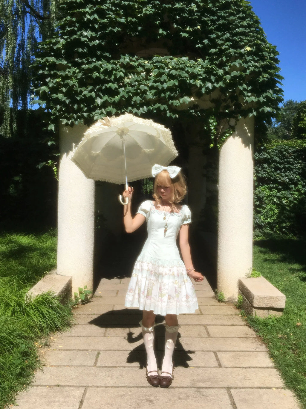 Jenny Flower - Cotton Old School Lolita Floral OP Dress - image 13