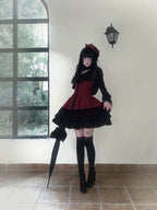 Six-Panel Gothic Lolita JSK Dress with Tiered Ruffles - image 16