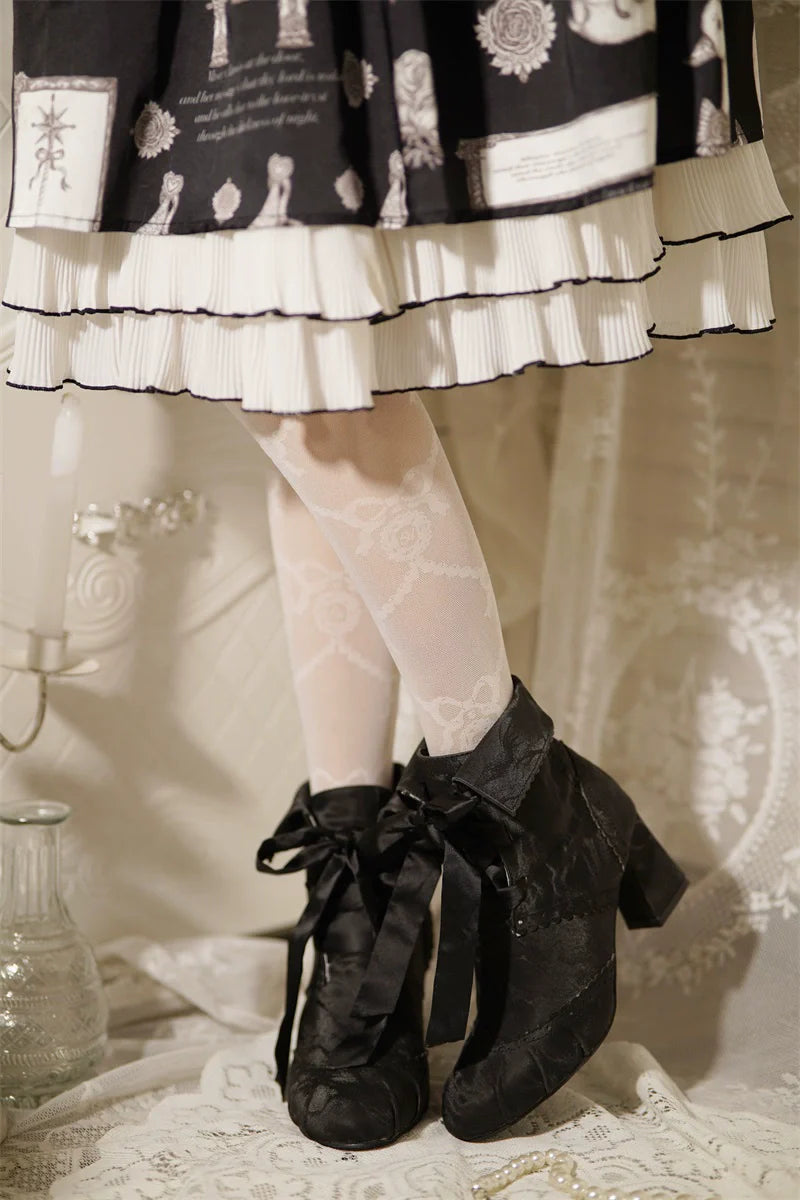 Lady Incognita - Retro Lolita Ankle Boots, Size Zipper - image 3