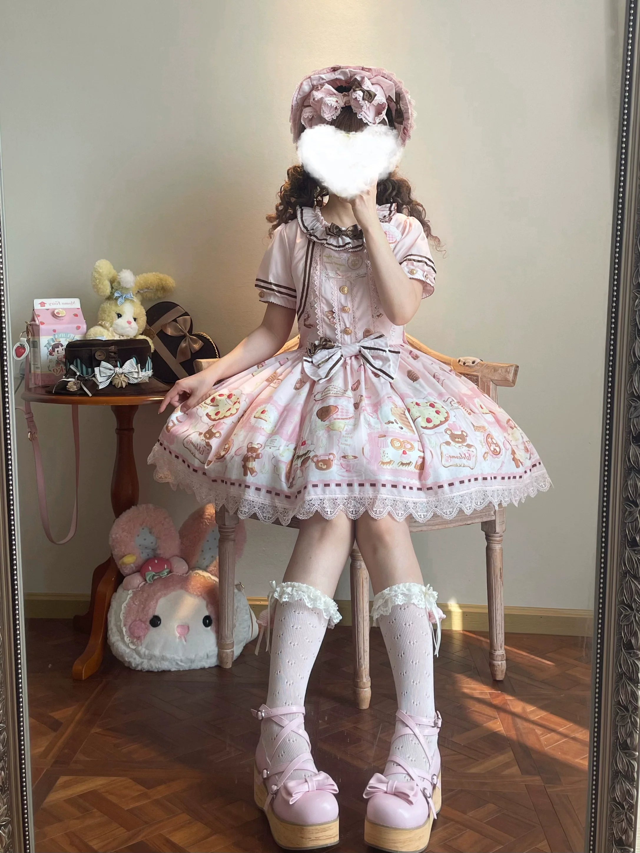 Dream Teahouse - Dessert Print Kawaii Lolita OP Dress Suit - image 6