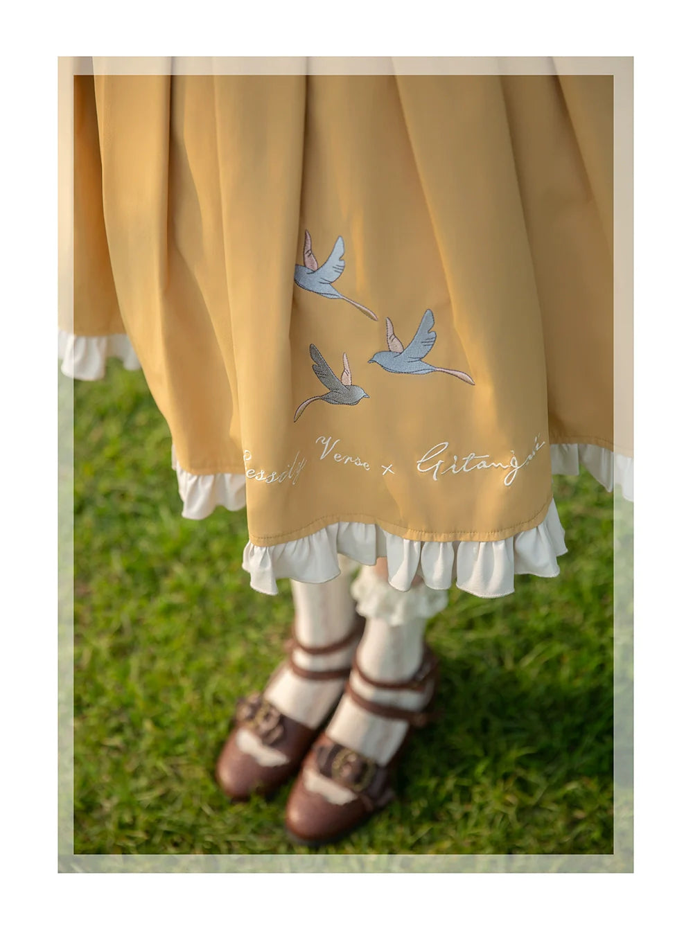 Flying Bird - Plus Size Elegant Lolita JSK Dress With Bird Embroidery - image 47