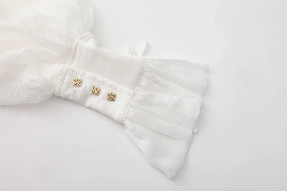Eternal Treasure Voyage - Ouji Lolita Chiffon Blouse with Ruffles - image 9