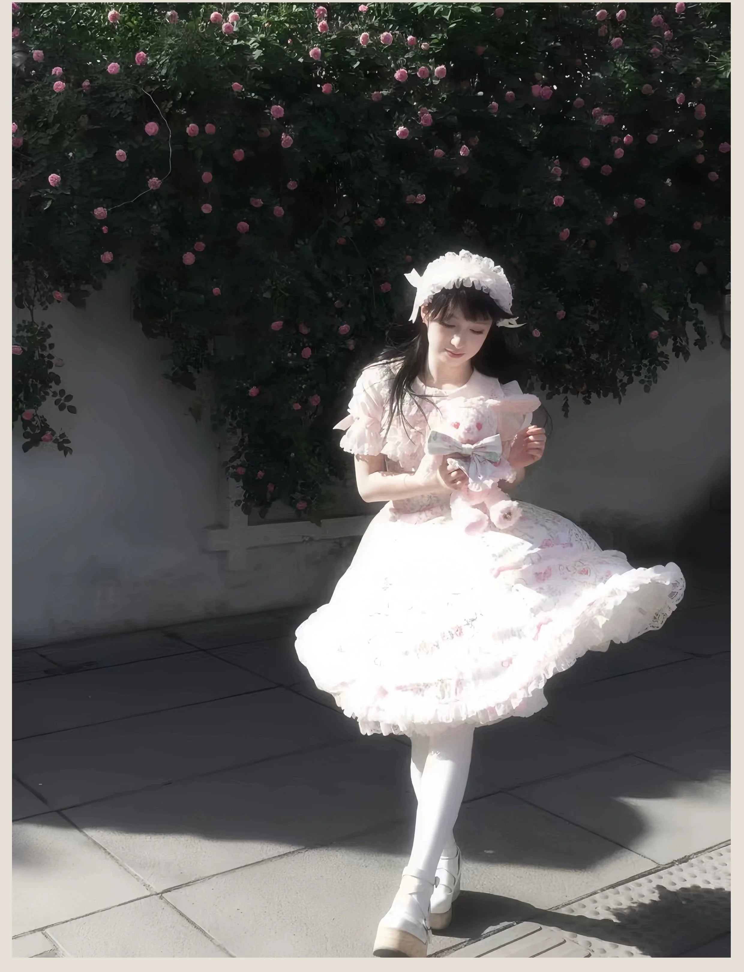Spring 2025 - Floral Old School Lolita JSK Dress, Lace Trims - image 14