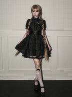 Ghost Orchid - Gothic Lolita OP Dress, Embroidered Cross - image 2