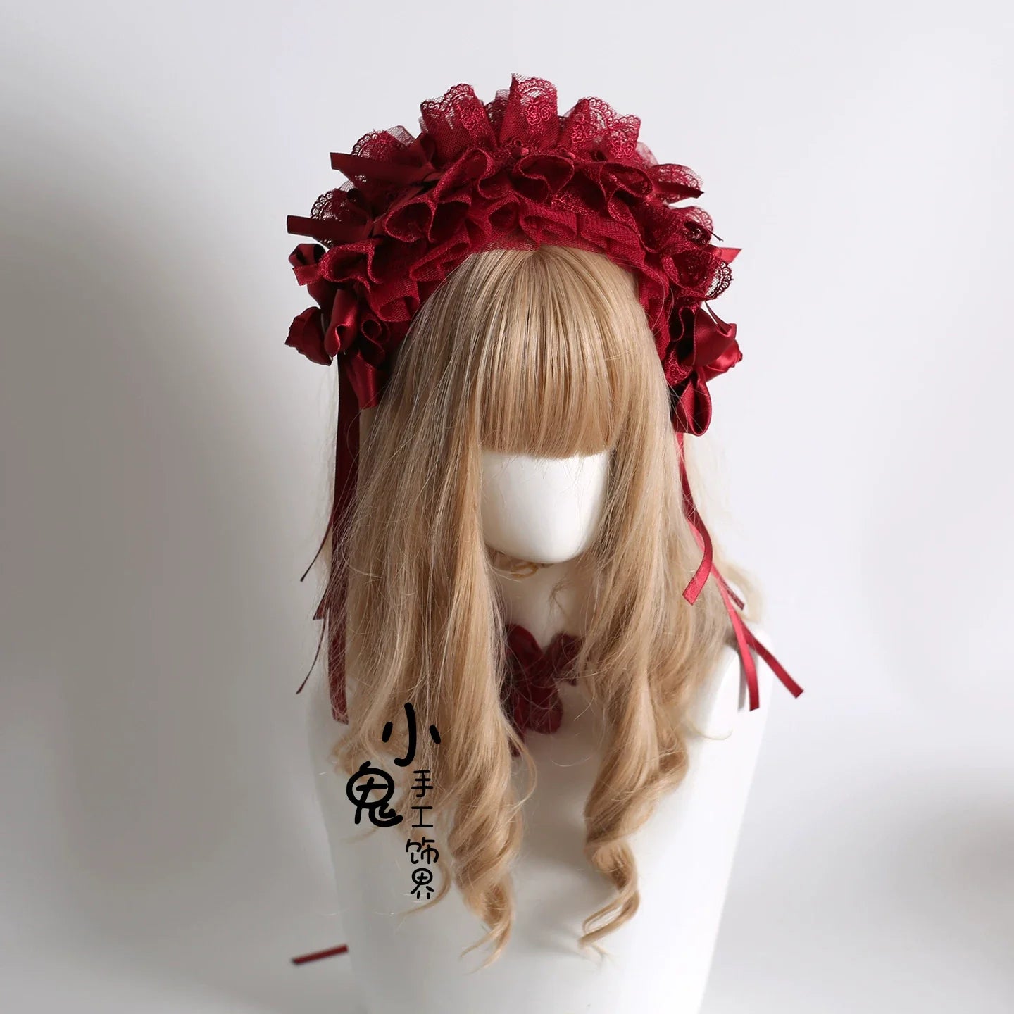 Dark Red Gothic Lolita Headdresses and Floral Veils - image 8
