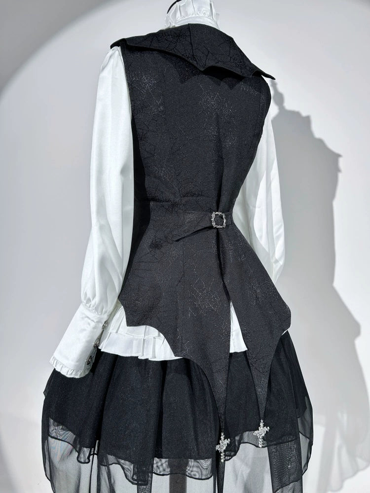 Bloodline Duke - Gothic Lolita SK Suit Spider Web Vest and Blouse - image 20