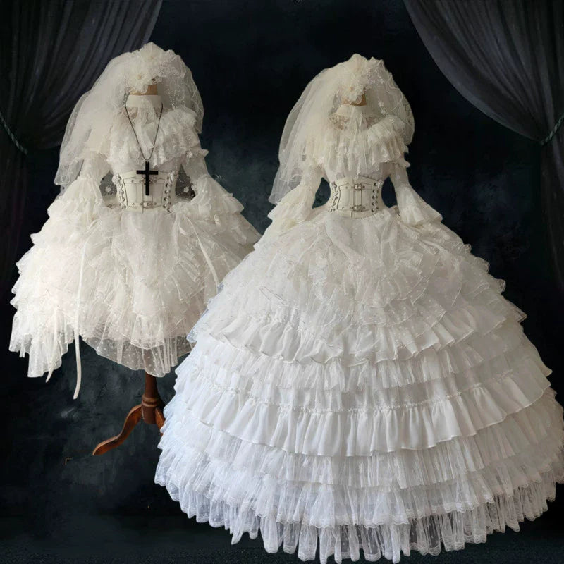 Halloween Gothic Wedding Lolita OP Dress - image 1