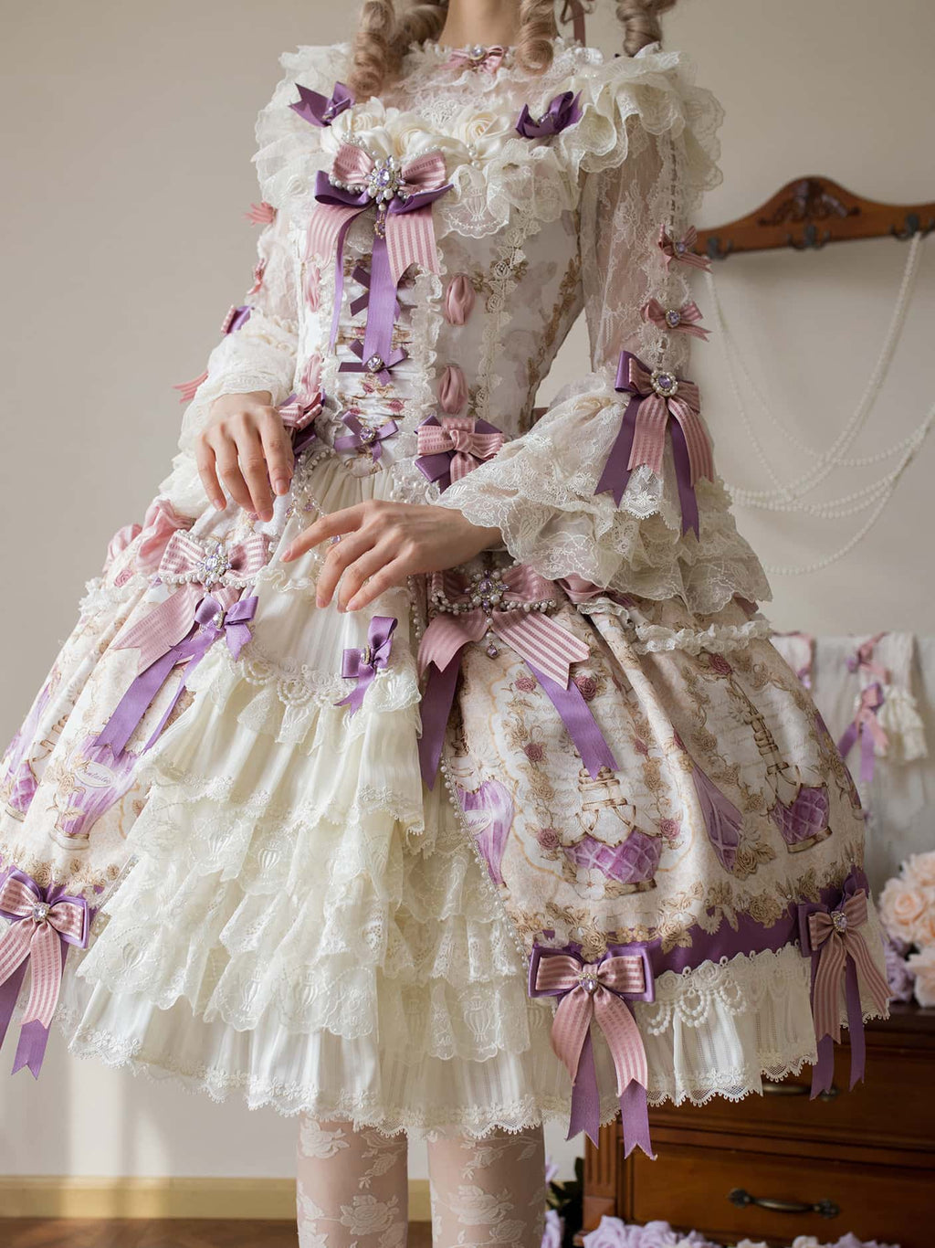 Antique Gem Fragrance Lolita Purple JSK Dress Set - image 11