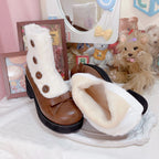 Winter Lolita Boots Fur Mary Jane Lolita Low Heel Shoes - image 49