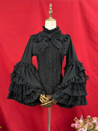 Hime Sleeved Classic Lolita Shirt, Detachable Bow - image 2