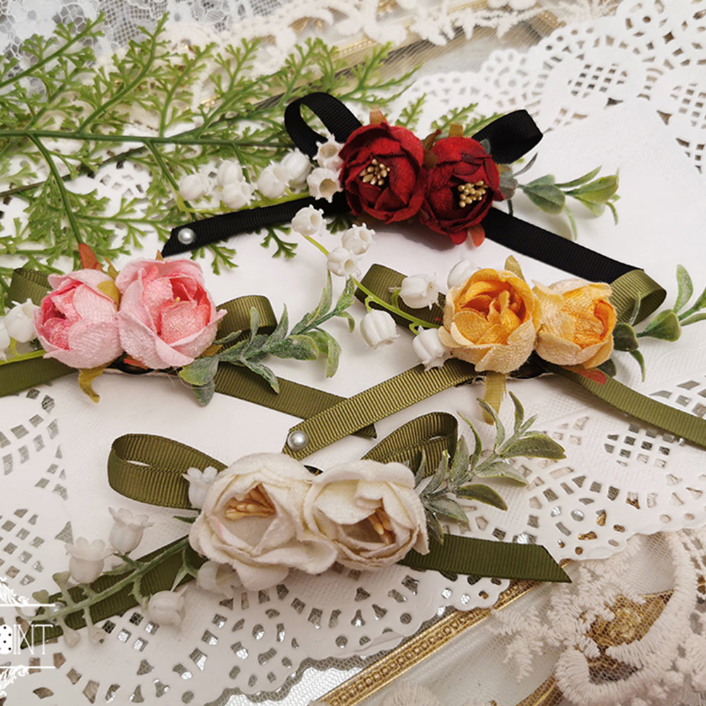 Sally's Garden - Lolita Flower Bow Lace Necklace - image 1