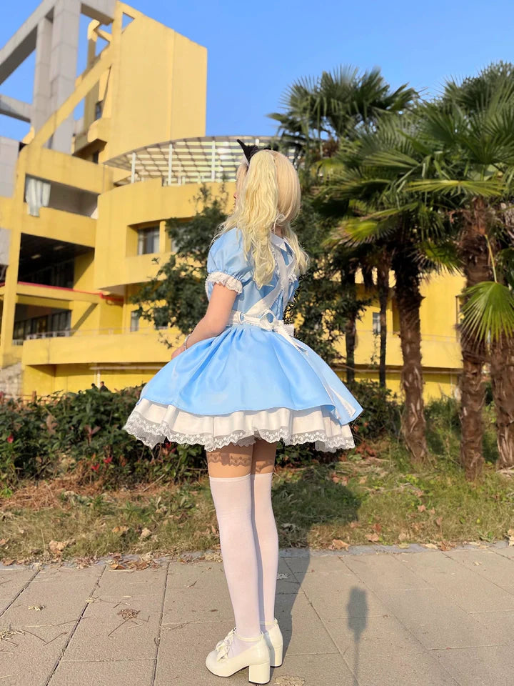Dream Doll - Plus Size Maid Lolita OP Suit Black and Blue Dress - image 13