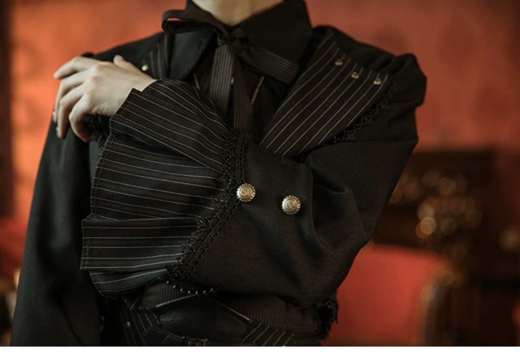 Gothic Lolita Black Cropped Cardigan Jacket - image 39