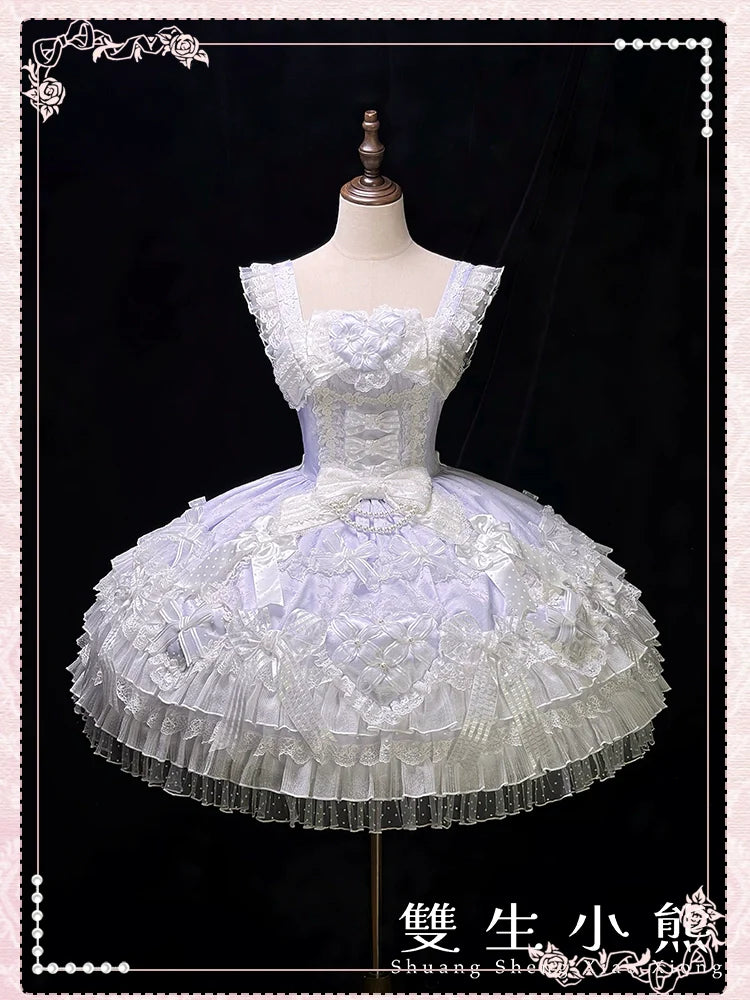 Heart of Love - Sweet Lolita Wedding JSK, Bow Details - image 6