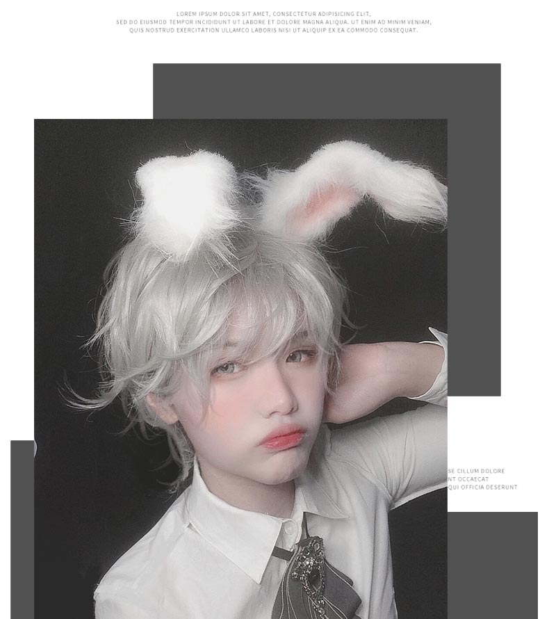 Mr. Rabbit - Gray Slightly Short Curly Wig - image 4