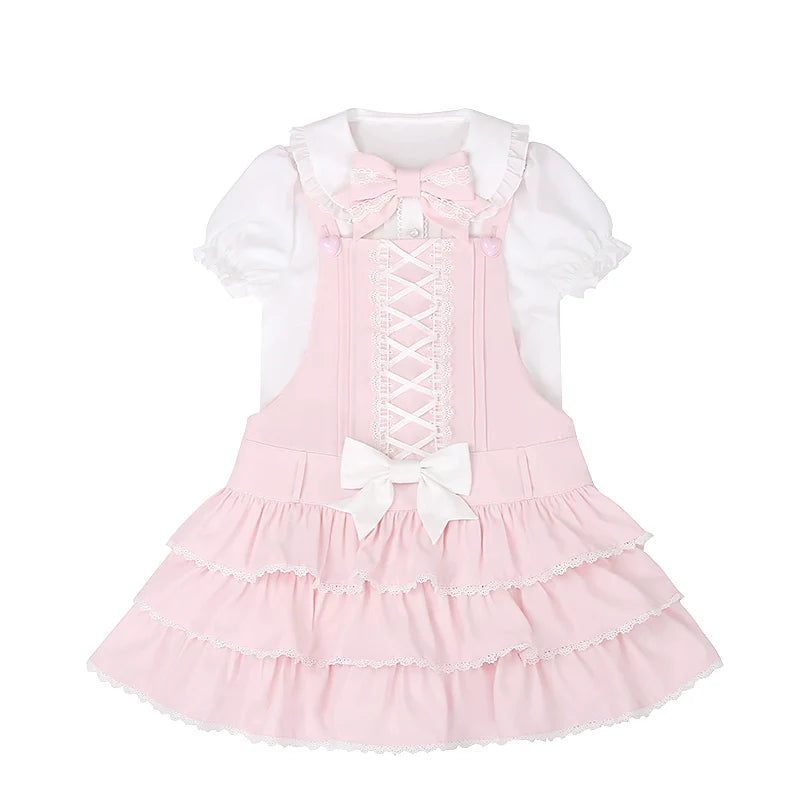 Old School Lolita Salopette Suit Tiered Dress - image 20